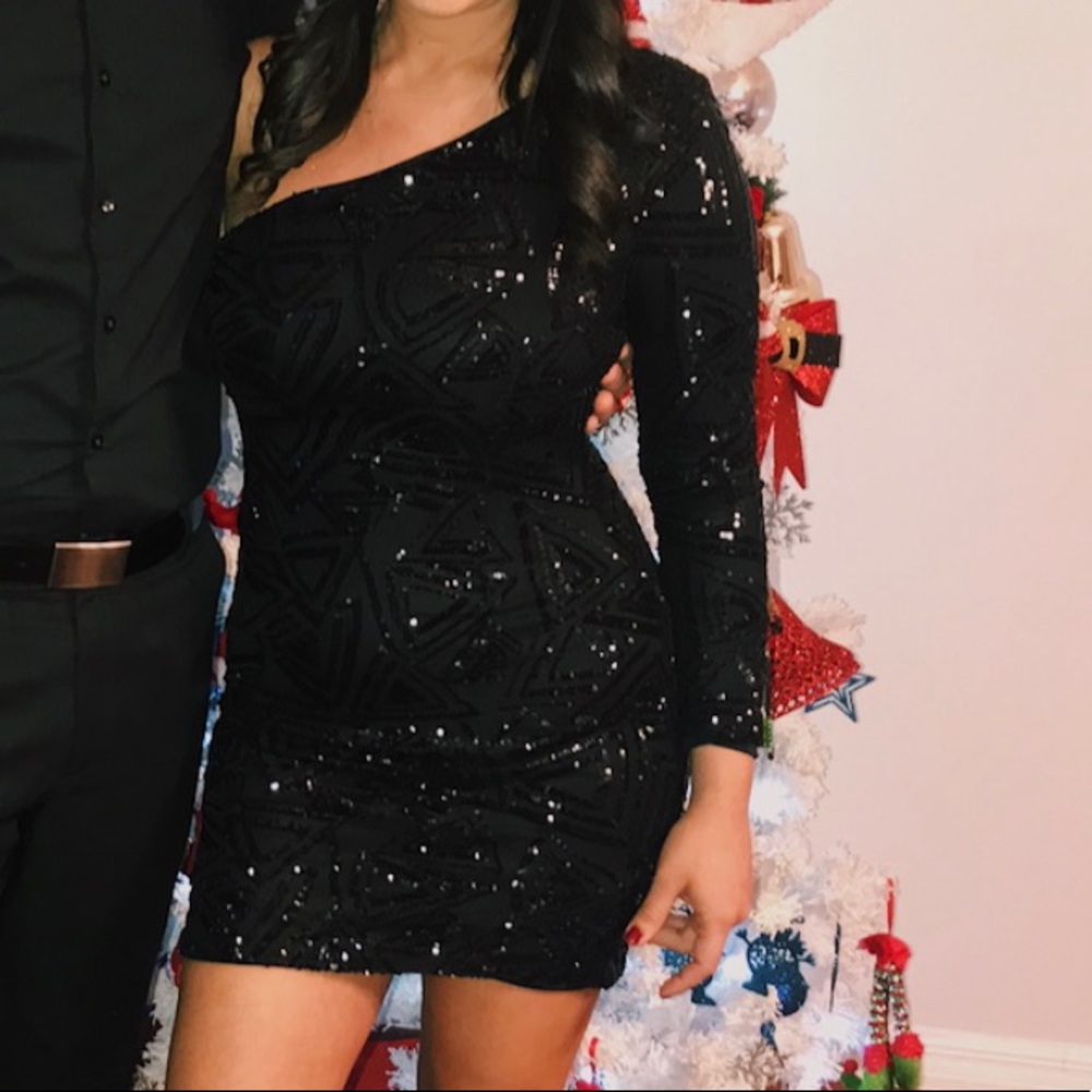 Charlotte Russe formal sparkly one shoulder dress (worn once)